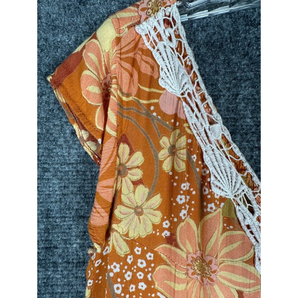 Lola P Dress Medium Floral Asymmetrical Handkerchief Hem Boho Y2K Fairy Tropical - Picture 6 of 15